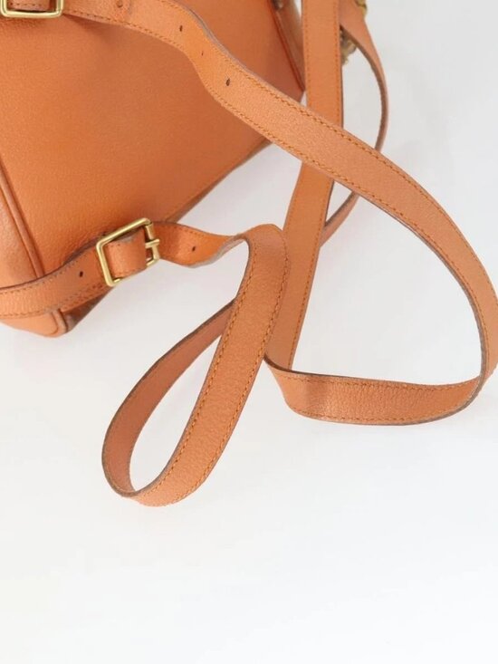 GUCCI Bamboo Backpack Suede Orange Gold Auth 169373 main image 8